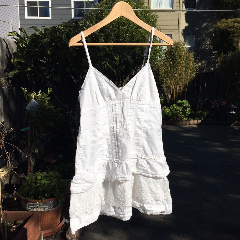 Abercrombie and Fitch white lace slip dress, m